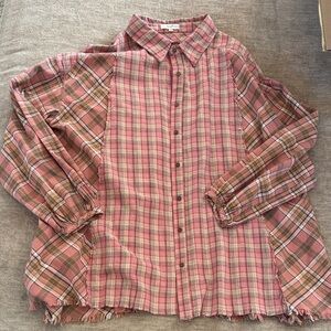 Easel Red and White Plaid Shirt
